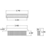 Connector, Receiver, 160 Position, Signal, DIN with Straight Pins