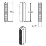 Connector, ITA, 160 Position, Signal, DIN with Right Angle Pins